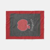 先生カスタムアップルとトレンディーのシェブロン模様 フリースブランケット (正面(横))