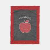 先生カスタムアップルとトレンディーのシェブロン模様 フリースブランケット (正面)