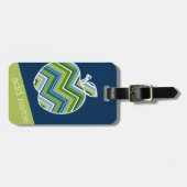 先生カスタムアップルとトレンディーのシェブロン模様 ラゲッジタグ (正面横)