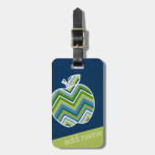 先生カスタムアップルとトレンディーのシェブロン模様 ラゲッジタグ (正面縦)