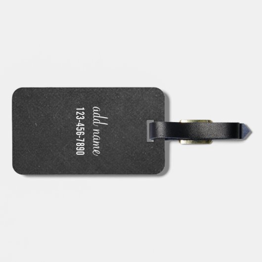 先生カスタムアップルとトレンディーのシェブロン模様 ラゲッジタグ (裏面横)