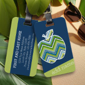 先生カスタムアップルとトレンディーのシェブロン模様 ラゲッジタグ