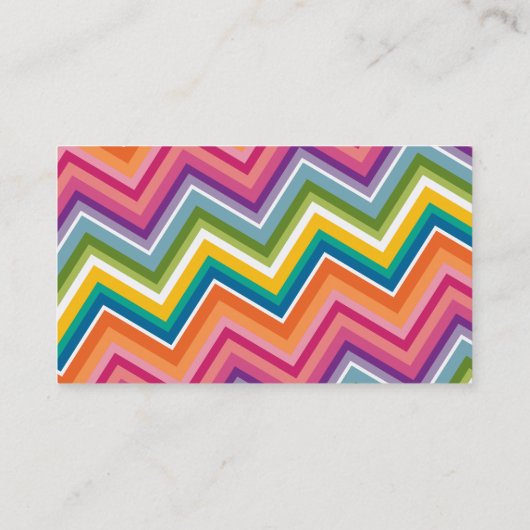 先生カスタムアップルとトレンディーのシェブロン模様 名刺 (裏面)