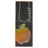 先生カスタムアップル水彩ストライプ ワインギフトバッグ (正面)