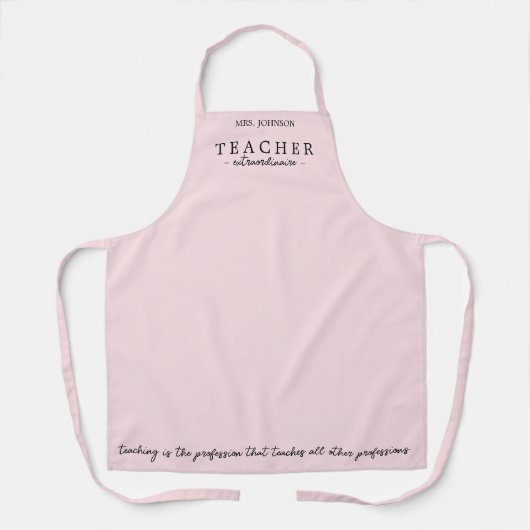 先生カスタムエクストラナレティールピンクミディアムエプロン エプロン (正面)