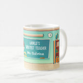 先生カスタムギフト – 女性先生マグヘアパン コーヒーマグカップ (正面右)