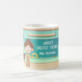 先生カスタムギフト – 女性先生マグヘアパン コーヒーマグカップ (中央)