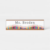 先生カスタムクレヨンネーム新学期 デスクネームプレート (正面)