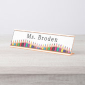 先生カスタムクレヨンネーム新学期 デスクネームプレート (正面)