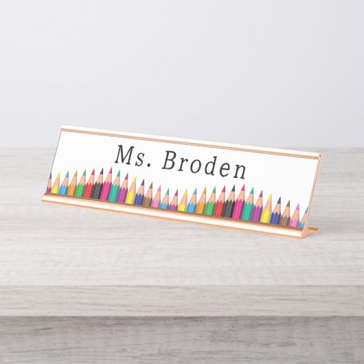 先生カスタムクレヨンネーム新学期 デスクネームプレート (正面)