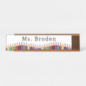 先生カスタムクレヨンネーム新学期 デスクネームプレート (正面)