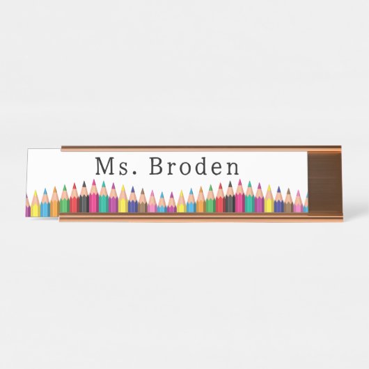 先生カスタムクレヨンネーム新学期 デスクネームプレート (正面)