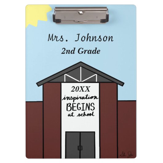 先生カスタムグレードスクールハウス クリップボード (正面)