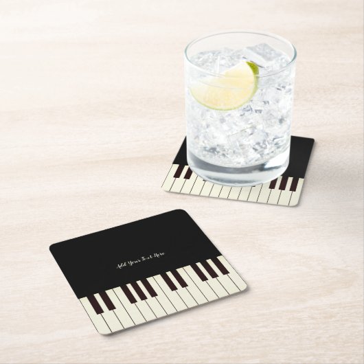 先生カスタムピアノ鍵  スクエアペーパーコースター (インサイチュ)