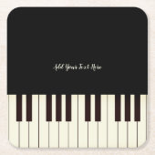 先生カスタムピアノ鍵  スクエアペーパーコースター (正面)