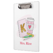 先生カスタムピンク手帳コーヒー クリップボード (左)