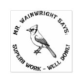 先生カスタムブルーJayスタンプ可愛い"素晴らしい作品！" セルフインキングスタンプ (デザイン)