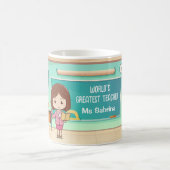 先生カスタムマグカップ – 女性教室ショートヘア コーヒーマグカップ (中央)