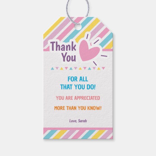 先生カスタムメンターの感謝 ギフトタグ (正面)