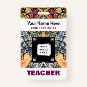 先生カスタム名事業名ロゴスタッフラベルバッジ バッジ (正面)