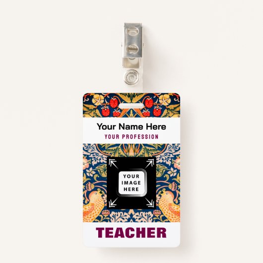 先生カスタム名事業名ロゴスタッフラベルバッジ バッジ (正面クリップ)