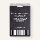 先生カスタム学校の従業員の写真ロゴバーコード バッジ (裏面)