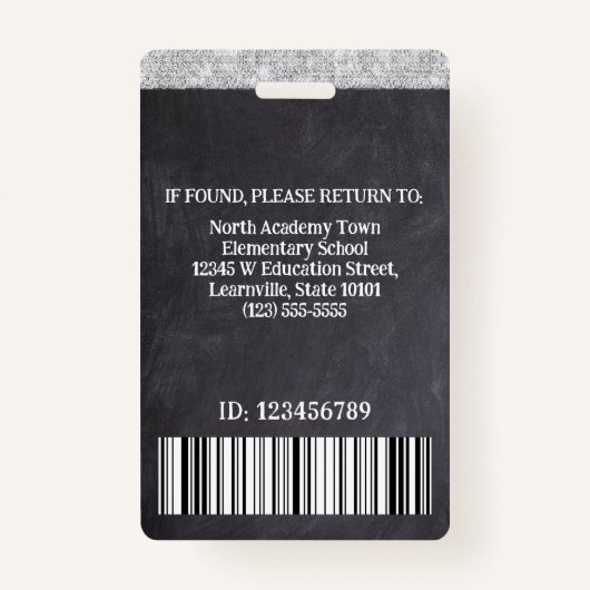 先生カスタム学校の従業員の写真ロゴバーコード バッジ (裏面)