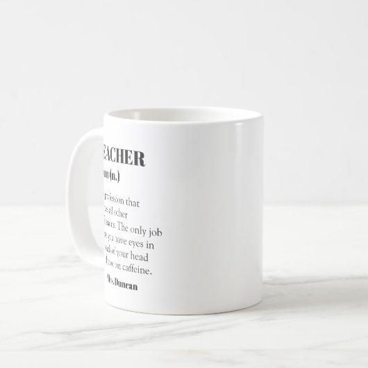 先生カスタム定義単語名詞年贈り物 コーヒーマグカップ (正面左)