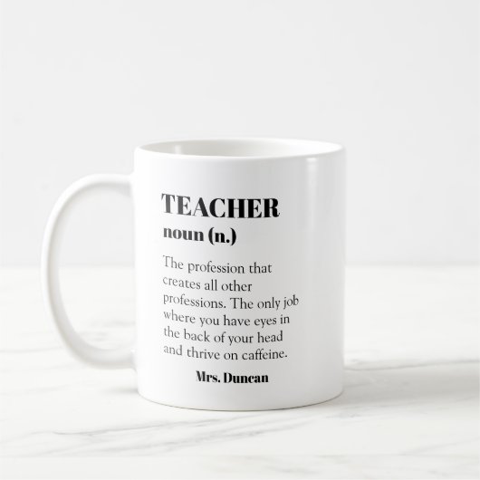 先生カスタム定義単語名詞年贈り物 コーヒーマグカップ (左)