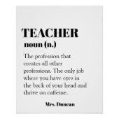 先生カスタム定義単語名詞年贈り物 ポスター (正面)