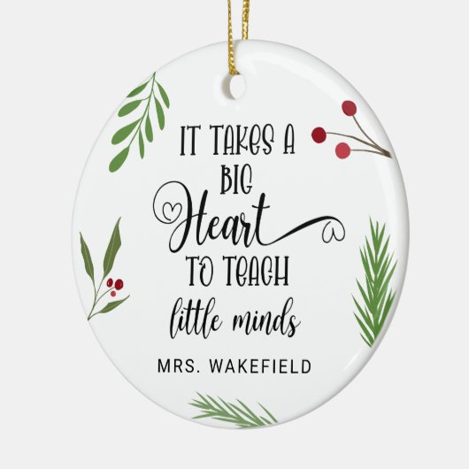 先生カスタム感謝ギフトクリスマスクリスマス セラミックオーナメント (左)