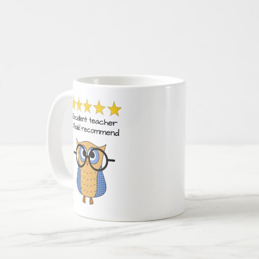 先生カスタム文字アカデミックフロ コーヒーマグカップ (正面左)