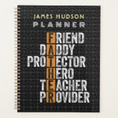 先生カスタム父名父の日プレゼント プランナー手帳 (正面)