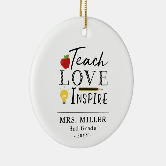 先生カスタム用ギフトパーソナライズされた セラミックオーナメント (右)