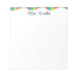 先生カスタム色鉛筆かわいい虹 ノートパッド