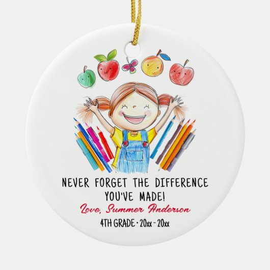 先生カスタム謝礼ギフト セラミックオーナメント (正面)