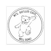 先生カスタム賛辞ベアテーマゴムスタンプ セルフインキングスタンプ (デザイン)