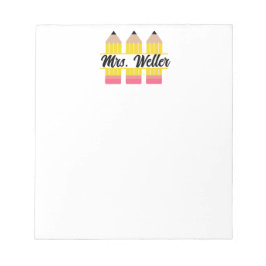 先生カスタム3鉛筆デザイン（名前あり） ノートパッド