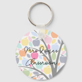 先生カラフルアップル感謝していツリーギフト キーホルダー (裏面)