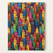 先生カラフルチューリン漫画クレヨン模様 プランナー手帳 (裏面)