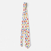 先生カラフル向け子供手印刷タイ ネクタイ (裏面)