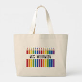 先生カラフル鉛筆 ラージトートバッグ (裏面)