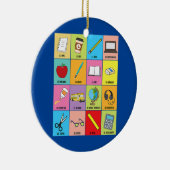 先生カードスペインの先生バイリンガル教育 セラミックオーナメント (右)