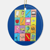 先生カードスペインの先生バイリンガル教育 セラミックオーナメント (左)