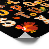 先生キッズアルファベットターキーパンプキン感謝してい秋 ポスター (角)