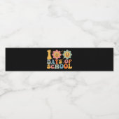 先生キッズレトロGroovy 100日0f学校 ペットボトルラベル (シングルラベル)