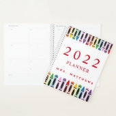 先生キュートカラークレヨン2023プランナー プランナー手帳 (ディスプレー)