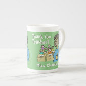先生ギフトありがとう黒人女教師 ボーンチャイナマグカップ (正面右)