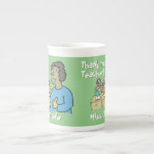 先生ギフトありがとう黒人女教師 ボーンチャイナマグカップ (正面)