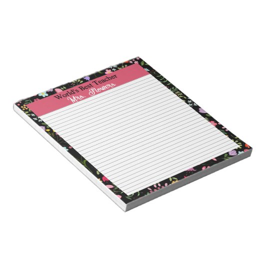 先生ギフトの世界の最高のパーソナライズへ ノートパッド (アングル)